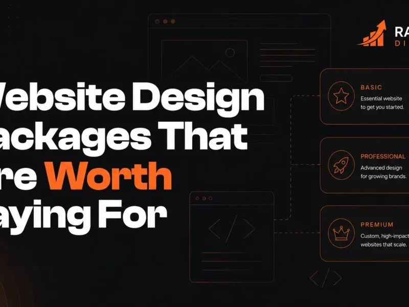 website design packages with pricing cards showing worthwhile business website investment