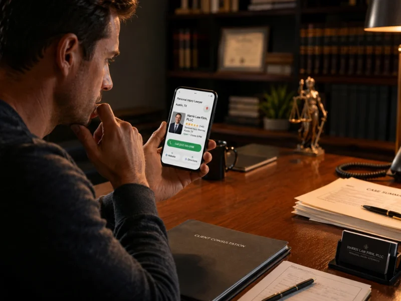 legal client searching for a lawyer and deciding to call a trusted law firm